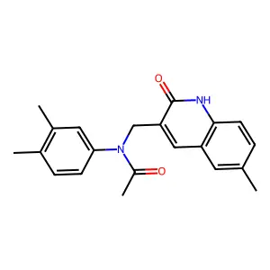 N-(3,4-dimethylphenyl)-N-[(6-methyl-2-oxo-1H-quinolin-3-yl)methyl]acetamide structure