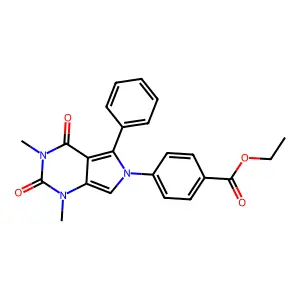 Ethyl 4-(1,3-dimethyl-2,4-dioxo-5-phenylpyrrolo[3,4-d]pyrimidin-6-yl)benzoate structure