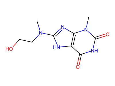 8-[2-hydroxyethyl(methyl)amino]-3-methyl-7H-purine-2,6-dione structure