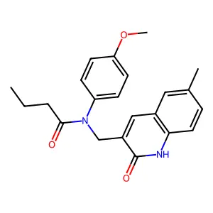 N-(4-methoxyphenyl)-N-[(6-methyl-2-oxo-1H-quinolin-3-yl)methyl]butanamide structure