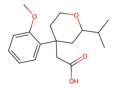 2-[4-(2-Methoxyphenyl)-2-propan-2-yloxan-4-yl]acetic acid structure