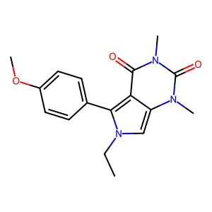 6-ethyl-5-(4-methoxyphenyl)-1,3-dimethyl-1H-pyrrolo[3,4-d]pyrimidine-2,4(3H,6H)-dione structure