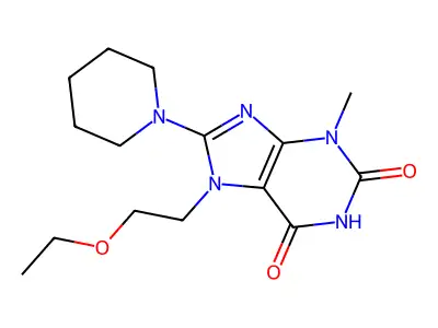 7-(2-ethoxyethyl)-3-methyl-8-(piperidin-1-yl)-1H-purine-2,6(3H,7H)-dione structure