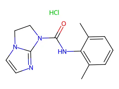 1H-Imidazo(1,2-a)imidazole-1-carboxamide, 2,3-dihydro-N-(2,6-dimethylphenyl)-, monohydrochloride structure