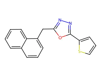 2-(1-Naphthylmethyl)-5-(2-thienyl)-1,3,4-oxadiazole structure