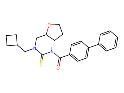 N-[cyclobutylmethyl(oxolan-2-ylmethyl)carbamothioyl]-4-phenylbenzamide structure