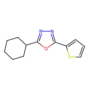 2-Cyclohexyl-5-thiophen-2-yl-1,3,4-oxadiazole structure