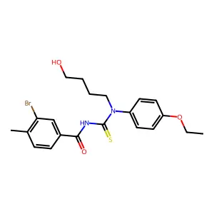 3-bromo-N-[(4-ethoxyphenyl)-(4-hydroxybutyl)carbamothioyl]-4-methylbenzamide structure