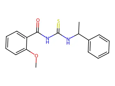 2-methoxy-N-(1-phenylethylcarbamothioyl)benzamide structure