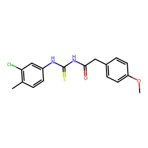 N-[(3-chloro-4-methylphenyl)carbamothioyl]-2-(4-methoxyphenyl)acetamide structure