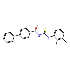N-{[(2,3-dimethylphenyl)amino]carbonothioyl}-4-biphenylcarboxamide structure