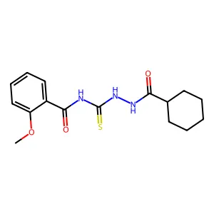 N-[(cyclohexanecarbonylamino)carbamothioyl]-2-methoxybenzamide structure