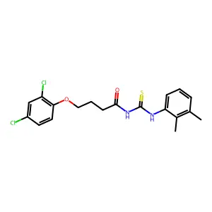 4-(2,4-dichlorophenoxy)-N-[(2,3-dimethylphenyl)carbamothioyl]butanamide structure