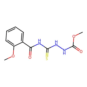 Methyl 2-{[(2-methoxyphenyl)carbonyl]carbamothioyl}hydrazinecarboxylate structure