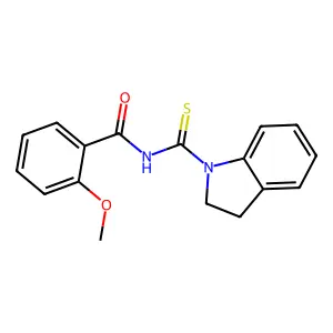 N-(2,3-dihydro-1H-indol-1-ylcarbonothioyl)-2-methoxybenzamide structure