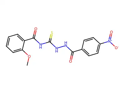 2-methoxy-N-[[(4-nitrobenzoyl)amino]carbamothioyl]benzamide structure