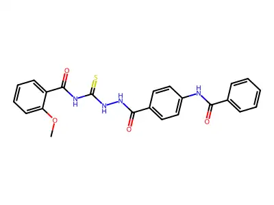 N-[[(4-benzamidobenzoyl)amino]carbamothioyl]-2-methoxybenzamide structure