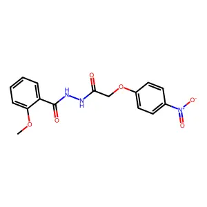 2-methoxy-N'-[(4-nitrophenoxy)acetyl]benzohydrazide structure