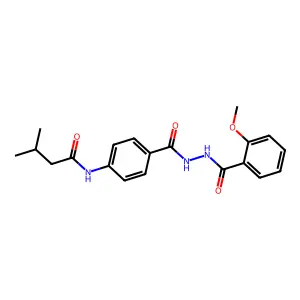N-(4-{[2-(2-methoxybenzoyl)hydrazino]carbonyl}phenyl)-3-methylbutanamide structure