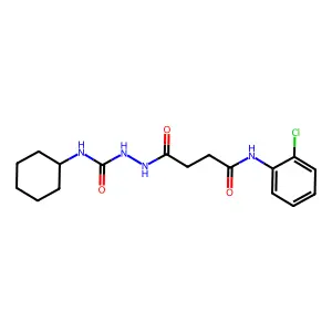 2-{4-[(2-chlorophenyl)amino]-4-oxobutanoyl}-N-cyclohexylhydrazinecarboxamide structure