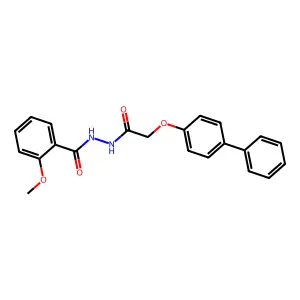 2-methoxy-N'-[2-(4-phenylphenoxy)acetyl]benzohydrazide structure