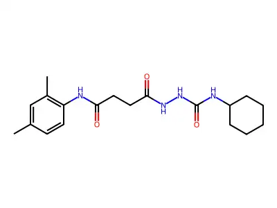 N-cyclohexyl-2-{4-[(2,4-dimethylphenyl)amino]-4-oxobutanoyl}hydrazinecarboxamide structure