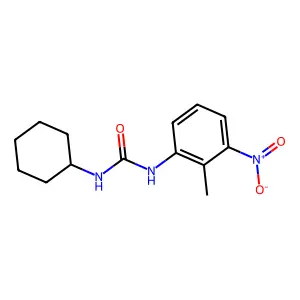 N-cyclohexyl-N'-(2-methyl-3-nitrophenyl)urea structure