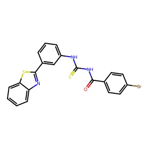 N-[[3-(1,3-benzothiazol-2-yl)phenyl]carbamothioyl]-4-bromobenzamide structure
