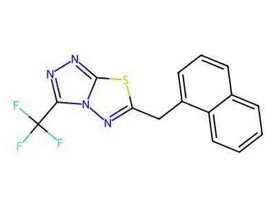 6-(1-Naphthylmethyl)-3-(trifluoromethyl)[1,2,4]triazolo[3,4-b][1,3,4]thiadiazole structure