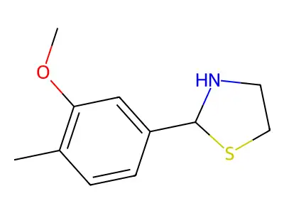 Thiazolidine, 2-(3-methoxy-4-methylphenyl)- structure