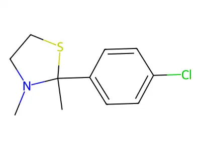 2-(4-Chlorophenyl)-2,3-dimethyl-1,3-thiazolidine structure