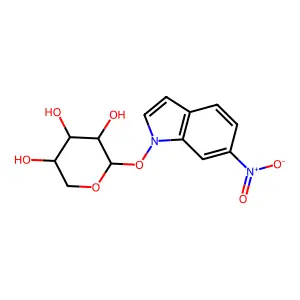 Indole, 1-(alpha-L-arabinopyranosyl)-6-nitro- structure