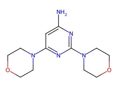 2,6-Dimorpholino-pyrimidin-4-ylamine structure
