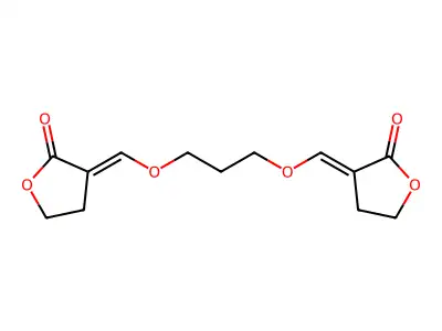 3-[3-[(2-Oxooxolan-3-ylidene)methoxy]propoxymethylidene]oxolan-2-one structure