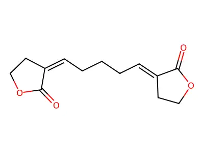 3-[5-(2-Oxooxolan-3-ylidene)pentylidene]oxolan-2-one structure