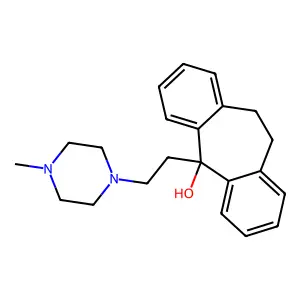 5H-Dibenzo(a,d)cyclohepten-5-ol, 10,11-dihydro-5-(2-(4-methylpiperazinyl)ethyl)- structure