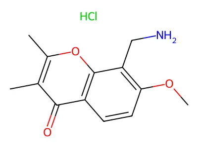 Chromone, 8-(aminomethyl)-2,3-dimethyl-7-methoxy-, hydrochloride structure