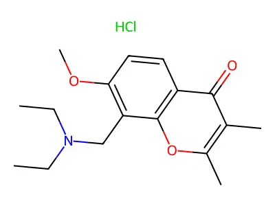 Chromone, 8-(diethylaminomethyl)-2,3-dimethyl-7-methoxy-, hydrochloride structure