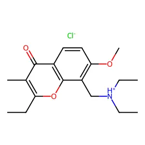 Chromone, 8-(diethylaminomethyl)-2-ethyl-7-methoxy-3-methyl-, hydrochloride structure