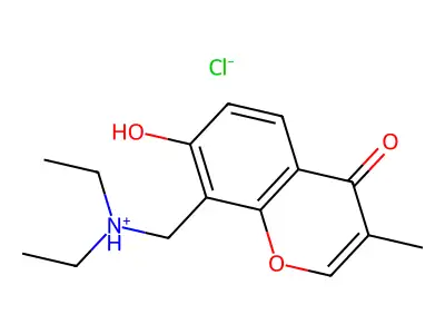 Chromone, 8-(diethylamino)methyl-7-hydroxy-3-methyl-, hydrochloride structure