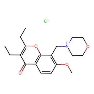 Chromone, 2,3-diethyl-7-methoxy-8-(morpholinomethyl)-, hydrochloride structure