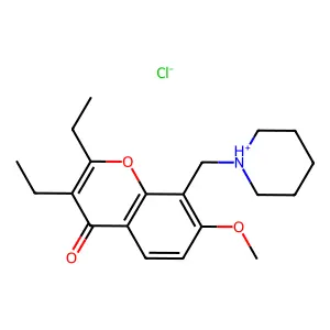 Chromone, 2,3-diethyl-7-methoxy-8-(piperidinomethyl)-, hydrochloride structure