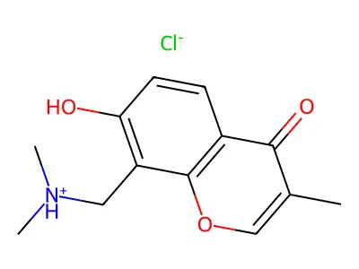 Chromone, 8-(dimethylamino)methyl-7-hydroxy-3-methyl-, hydrochloride structure