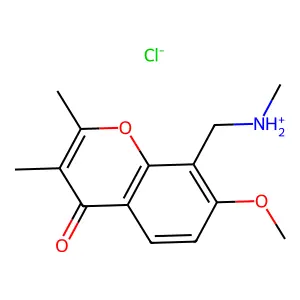 Chromone, 2,3-dimethyl-7-methoxy-8-(methylaminomethyl)-, hydrochloride structure