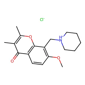 Chromone, 2,3-dimethyl-7-methoxy-8-(piperidinomethyl)-, hydrochloride structure