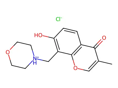 Chromone, 7-hydroxy-3-methyl-8-morpholinomethyl-, hydrochloride structure