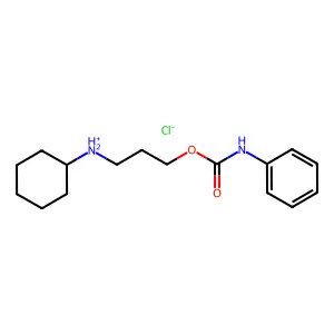 Carbanilic acid, 2-(cyclohexylamino)propyl ester, hydrochloride structure