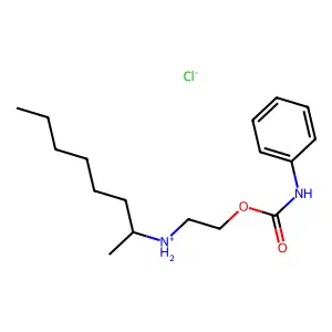 Carbanilic acid, 2-((1-methylheptyl)amino)ethyl ester, hydrochloride structure