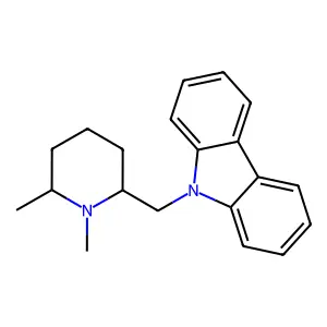 Carbazole, 9-(1,6-dimethyl-2-piperidyl)methyl- structure
