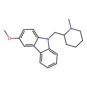 Carbazole, 6-methoxy-9-(1-methyl-2-piperidyl)methyl- structure